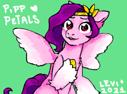 Size: 682x504 | Tagged: safe, artist:ramsadoodles, pipp petals, pegasus, pony, g5, female, mare, red eyes, red-eyed pipp, solo