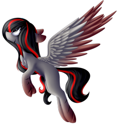 Size: 2396x2503 | Tagged: safe, artist:mediasmile666, oc, oc only, pegasus, pony, floppy ears, flying, high res, looking up, simple background, spread wings, transparent background, two toned wings, wings