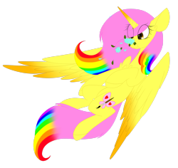 Size: 2521x2379 | Tagged: safe, artist:mediasmile666, oc, oc only, alicorn, pony, alicorn oc, colored wings, female, gradient horn, gradient wings, high res, horn, mare, simple background, transparent background, wings