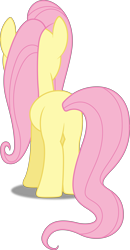 Size: 3119x6000 | Tagged: safe, artist:dashiesparkle, fluttershy, pegasus, pony, g4, .svg available, absurd resolution, butt, featureless crotch, female, flutterbutt, mare, plot, simple background, solo, transparent background, vector