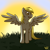 Size: 527x527 | Tagged: safe, artist:wolfy-t, derpy hooves, pegasus, pony, g4, female, mare, solo, spread wings, sun, sunrise, wings