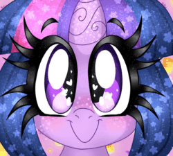 Size: 1200x1078 | Tagged: safe, artist:ladylullabystar, twilight sparkle, pony, g4, animated, blinking, bust, cute, eye shimmer, female, gif, happy, heart eyes, looking at you, mare, portrait, smiling, solo, sparkly eyes, twiabetes, weapons-grade cute, wingding eyes
