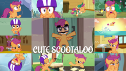 Size: 1280x721 | Tagged: safe, edit, edited screencap, editor:quoterific, screencap, ruby pinch, scootaloo, pegasus, pony, seapony (g4), call of the cutie, campfire tales, g4, growing up is hard to do, hard to say anything, newbie dash, on your marks, parental glideance, ponyville confidential, sleepless in ponyville, surf and/or turf, the cart before the ponies, the fault in our cutie marks, the last crusade, bag, clothes, cute, cutealoo, female, filly, friendship express, glasses, grin, helmet, laughing, lederhosen, mare, nose in the air, offscreen character, older, older scootaloo, pencil, saddle bag, scootaloo can fly, scooter, seaponified, seapony scootaloo, smiling, solo, species swap, sunset, uvula, volumetric mouth, yodeloo