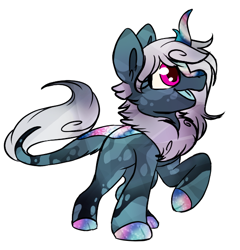 Size: 554x578 | Tagged: safe, artist:oospottedtailoo, oc, oc only, oc:cosmic quartz, kirin, female, simple background, solo, white background