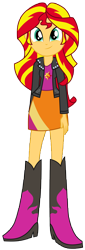 Size: 3288x9688 | Tagged: safe, artist:famousmari5, sunset shimmer, equestria girls, g4, my little pony equestria girls: rainbow rocks, absurd resolution, boots, clothes, cute, cutie mark, cutie mark on clothes, female, jacket, png, shimmerbetes, shoes, simple background, skirt, smiling, solo, transparent background