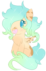 Size: 815x1255 | Tagged: safe, artist:pasteldraws, oc, oc only, pegasus, pony, curly hair, cute, female, filly, fluffy, fluffy hair, pacifier, solo