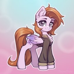 Size: 2000x2000 | Tagged: safe, artist:inowiseei, oc, oc only, pegasus, pony, clothes, female, high res, jacket, mare, solo, varsity jacket