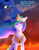 Size: 1620x2093 | Tagged: safe, artist:moonlightrift, princess celestia, princess luna, alicorn, pony, g4, angry, fire, text