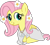 Size: 2568x2335 | Tagged: safe, artist:lelekhd, fluttershy, pegasus, pony, g4, 60s, clothes, female, flower, flower in hair, folded wings, high res, hippie, hippieshy, jewelry, looking at you, lying down, mare, necklace, peace sign, prone, simple background, smiling, solo, three quarter view, transparent background, wings