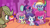 Size: 1920x1080 | Tagged: safe, screencap, applejack, fluttershy, pinkie pie, rainbow dash, rarity, twilight sparkle, alicorn, earth pony, pegasus, pony, unicorn, g4, g4.5, my little pony: pony life, the de-stress ball, applejack's hat, cowboy hat, female, hat, mane six, mare, sitting, teeth, twilight sparkle (alicorn)