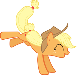 Size: 6187x6000 | Tagged: safe, artist:gamemasterluna, applejack, earth pony, pony, g4, applejack's hat, cowboy hat, eyes closed, female, hat, mare, open mouth, simple background, solo, stetson, transparent background, vector