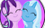 Size: 1024x641 | Tagged: safe, artist:goldlines005, artist:klewgcg, artist:mysticonranger, starlight glimmer, trixie, pony, unicorn, g4, my little pony: friendship is magic, road to friendship, base used, cheek squish, cute, diatrixes, eyelashes, eyes closed, female, glimmerbetes, horn, lesbian, mare, ship:startrix, shipping, simple background, smiling, squishy cheeks, transparent background