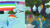 Size: 1280x720 | Tagged: safe, edit, edited screencap, editor:quoterific, screencap, gallus, ocellus, rainbow dash, sandbar, smolder, changedling, changeling, dragon, griffon, pegasus, pony, pukwudgie, g4, school daze, season 8, eyes closed, female, flying, male, mare, offscreen character, open mouth, professor egghead, rainbow, smiling