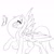 Size: 1080x1080 | Tagged: safe, artist:tessa_key_, fluttershy, butterfly, pegasus, pony, g4, cute, daaaaaaaaaaaw, ear fluff, eyelashes, female, flying, lineart, mare, monochrome, raised hoof, shyabetes, simple background, solo, white background