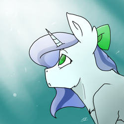 Size: 1000x1000 | Tagged: safe, artist:cookietasticx3, oc, oc only, pony, unicorn, bow, hair bow, horn, looking up, solo, unicorn oc