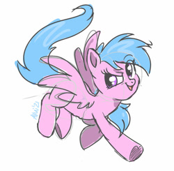 Size: 900x883 | Tagged: safe, artist:avui, firefly, pegasus, pony, g1, colored sketch, sketch, solo