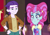 Size: 1506x1050 | Tagged: safe, edit, edited screencap, screencap, dirk thistleweed, kiwi lollipop, equestria girls, g4, how to backstage, lost and pound, lost and pound: rarity, my little pony equestria girls: better together, my little pony equestria girls: choose your own ending, clothes, comparison, crack shipping, cropped, female, happy, heart, k-lo, male, shipping, shipping domino, smiling, solo focus, straight, thistlepop