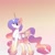 Size: 1080x1080 | Tagged: safe, artist:tessa_key_, fluttershy, rarity, alicorn, pony, g4, feathered fetlocks, female, fusion, gradient background, horn, mare, smiling, solo, wings