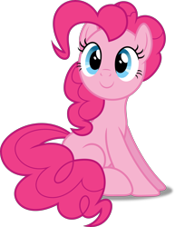Size: 3000x3882 | Tagged: safe, artist:dashiesparkle, pinkie pie, earth pony, pony, cute, diapinkes, female, high res, mare, simple background, sitting, solo, transparent background, vector