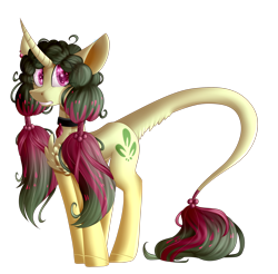 Size: 2467x2430 | Tagged: safe, artist:mediasmile666, oc, oc only, pony, unicorn, choker, curved horn, high res, horn, leonine tail, simple background, solo, standing, transparent background