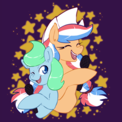Size: 399x399 | Tagged: safe, artist:genolover, oc, oc:ember (hwcon), oc:glace (hwcon), hearth's warming con, brother and sister, duo, female, male, mascot, siblings
