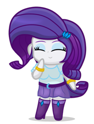 Size: 461x603 | Tagged: safe, artist:tabrony23, rarity, equestria girls, g4, boots, breasts, chibi, clothes, cute, eyes closed, shoes, simple background, skirt, smiling, solo, transparent background