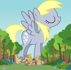 Size: 1920x1893 | Tagged: safe, artist:thegiantponyfan, derpy hooves, pegasus, pony, g4, derpyzilla, female, giant derpy hooves, giant pegasus, giant pony, giantess, macro, mare, ponyville