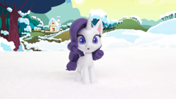 Size: 1920x1080 | Tagged: safe, screencap, rarity, pony, g4.5, my little pony: stop motion short, snow pony contest (short), snow, solo, stop motion