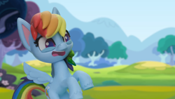 Size: 1920x1080 | Tagged: safe, screencap, rainbow dash, pony, g4.5, my little pony: stop motion short, pillow fight (short), solo, stop motion