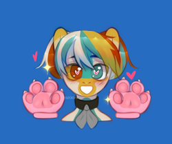 Size: 950x794 | Tagged: oc name needed, safe, artist:azaani, oc, oc only, earth pony, pony, anime, bowtie, clothes, male, paw pads, paws, simple background, solo