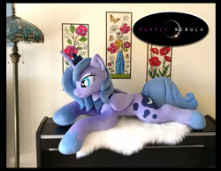 Size: 1280x990 | Tagged: safe, artist:purplenebulastudios, princess luna, pony, g4, irl, lying down, photo, plushie, prone, s1 luna, solo