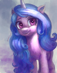 Size: 600x760 | Tagged: safe, artist:raikoh, izzy moonbow, pony, unicorn, g5, female, heart eyes, mare, open mouth, solo, wingding eyes
