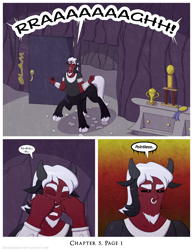 Size: 1200x1552 | Tagged: safe, artist:deusexequus, lord tirek, centaur, comic:fix, g4, angry, comic, male, nose piercing, nose ring, piercing, screaming, septum piercing, speech bubble, young tirek, younger
