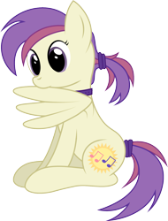 Size: 1165x1530 | Tagged: safe, artist:joey, derpibooru exclusive, oc, oc only, oc:evensong, pegasus, pony, collar, female, grooming, ponytail, preening, simple background, solo, transparent background, vector