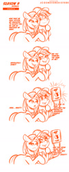 Size: 960x2377 | Tagged: safe, artist:jcosneverexisted, clear sky, quibble pants, pony, common ground, g4, book, clothes, comic, dialogue, female, male, mare, missing the point, parody, season 9 doodles, sexually oblivious, ship:quibblesky, shipping, stallion, straight, text