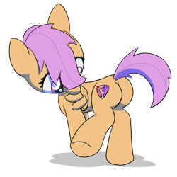 Size: 5000x5000 | Tagged: safe, artist:platypus-the-pony, scootaloo, pegasus, pony, g4, butt, grooming, plot, preening, scootabutt, simple background, solo, transparent background