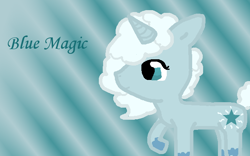 Size: 640x400 | Tagged: safe, artist:ponyhearted, oc, oc only, oc:blue magic, pony, unicorn, horn, solo, unicorn oc