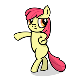 Size: 1000x1000 | Tagged: safe, artist:wren, apple bloom, applejack's "day" off, g4, apathetic, apathy, applebloom's "day" off, blank flank, female, filly, pose, simple background, transparent background