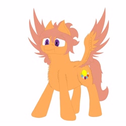 Size: 3000x3000 | Tagged: safe, artist:shoophoerse, oc, oc only, oc:shoop, pegasus, pony, :c, >:c, angry, chest fluff, frown, high res, leg fluff, simple background, solo, spread wings, white background, wings