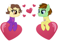 Size: 2048x1536 | Tagged: safe, artist:maldonisthelynx, artist:starshade, oc, oc:aspen, oc:ryan, earth pony, pony, g4, anniversary, base used, blushing, bodysuit, catsuit, clothes, couple, female, heart, heart eyes, hippie, jewelry, latex, latex suit, love, male, necklace, peace suit, peace symbol, romantic, rubber suit, straight, wingding eyes