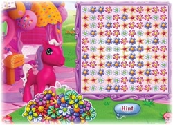 Size: 500x361 | Tagged: safe, cheerilee (g3), earth pony, pony, g3, candy crush, cd-rom, flower, game, pinkie pie's party parade, reference in the description
