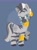 Size: 2048x2732 | Tagged: dead source, safe, artist:vanillavache, zecora, pony, zebra, g4, blue background, bracelet, ear piercing, earring, female, flower, gray background, high res, jewelry, mouth hold, neck rings, piercing, quadrupedal, simple background, solo, zoomorphic