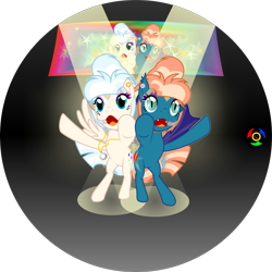 Size: 4500x4500 | Tagged: safe, artist:kyoshyu, oc, oc only, oc:drone dance, oc:gallery dart, bat pony, pegasus, pony, absurd resolution, disguise, disguised changeling, female, mare