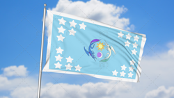 Size: 1920x1080 | Tagged: safe, blue sky, cloud, flag, flag of equestria, flag pole, flag waving, sky, watermark