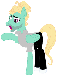 Size: 378x502 | Tagged: safe, artist:hubfanlover678, zephyr breeze, pegasus, pony, g4, clothes, leotard, male, simple background, solo, stallion, white background