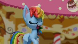 Size: 1920x1080 | Tagged: safe, screencap, rainbow dash, pony, cake off, g4.5, my little pony: stop motion short, irl, photo, solo, stop motion