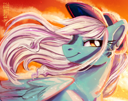 Size: 1280x1011 | Tagged: safe, artist:laps-sp, oc, oc only, oc:ice, pegasus, pony, bust, female, mare, portrait, solo
