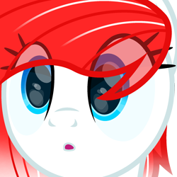 Size: 1800x1800 | Tagged: safe, artist:ponkus, oc, oc only, oc:making amends, pegasus, pony, :o, close-up, commission, eye clipping through hair, open mouth, solo, ych result