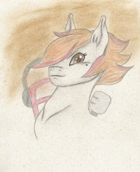 Size: 1720x2106 | Tagged: safe, artist:cindertale, oc, oc only, earth pony, pony, bust, earth pony oc, smiling, solo, traditional art