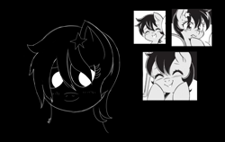 Size: 1500x950 | Tagged: safe, artist:actinium28, artist:nekoshiei, star dancer, earth pony, pony, g4, my little pony: the manga, black and white, grayscale, monochrome, sketch, solo, star dancer appreciation collab